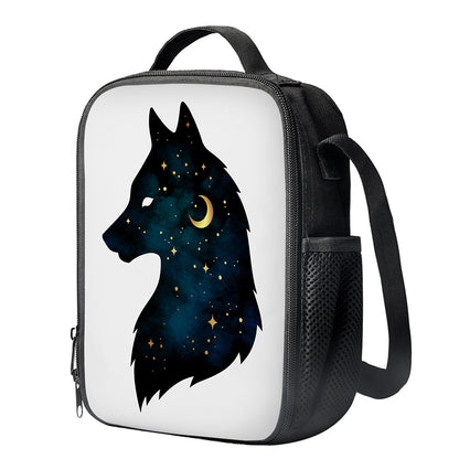 Moon And Stars Wolf Spirit Print Crossbody Lunch Bag