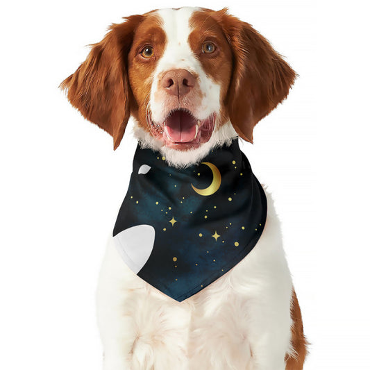 Moon And Stars Wolf Spirit Print Dog Bandana