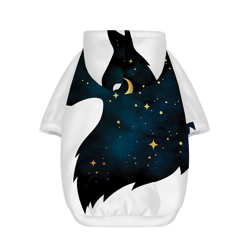 Moon And Stars Wolf Spirit Print Dog Zip Up Hoodie