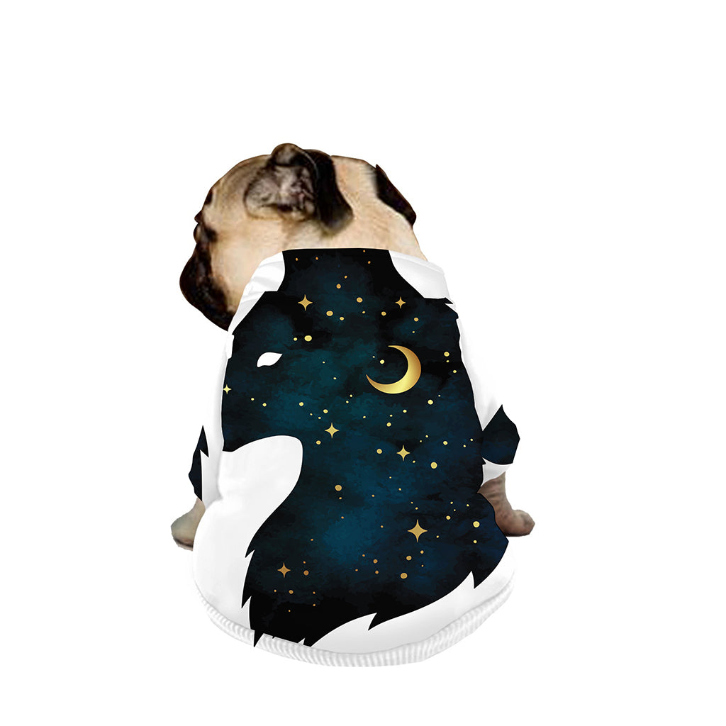 Moon And Stars Wolf Spirit Print Dog Zip Up Jacket