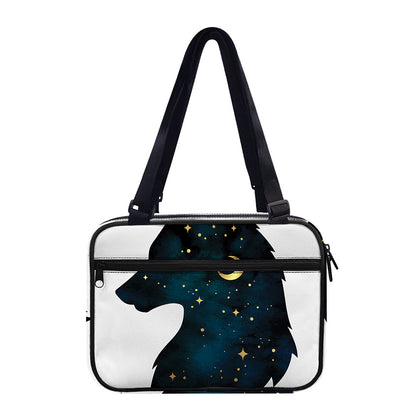Moon And Stars Wolf Spirit Print Double Strap Bible Bag