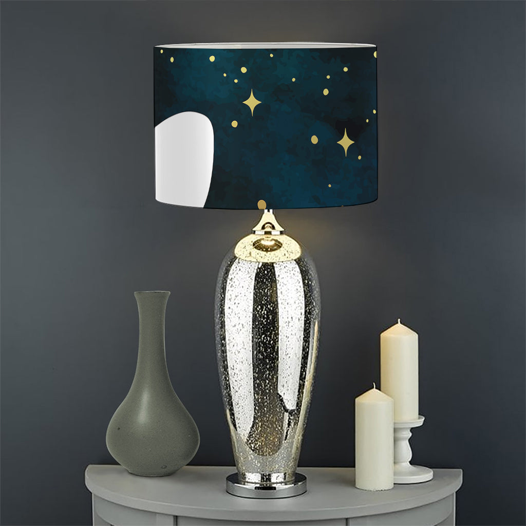 Moon And Stars Wolf Spirit Print Drum Lamp Shade