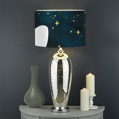 Moon And Stars Wolf Spirit Print Drum Lamp Shade