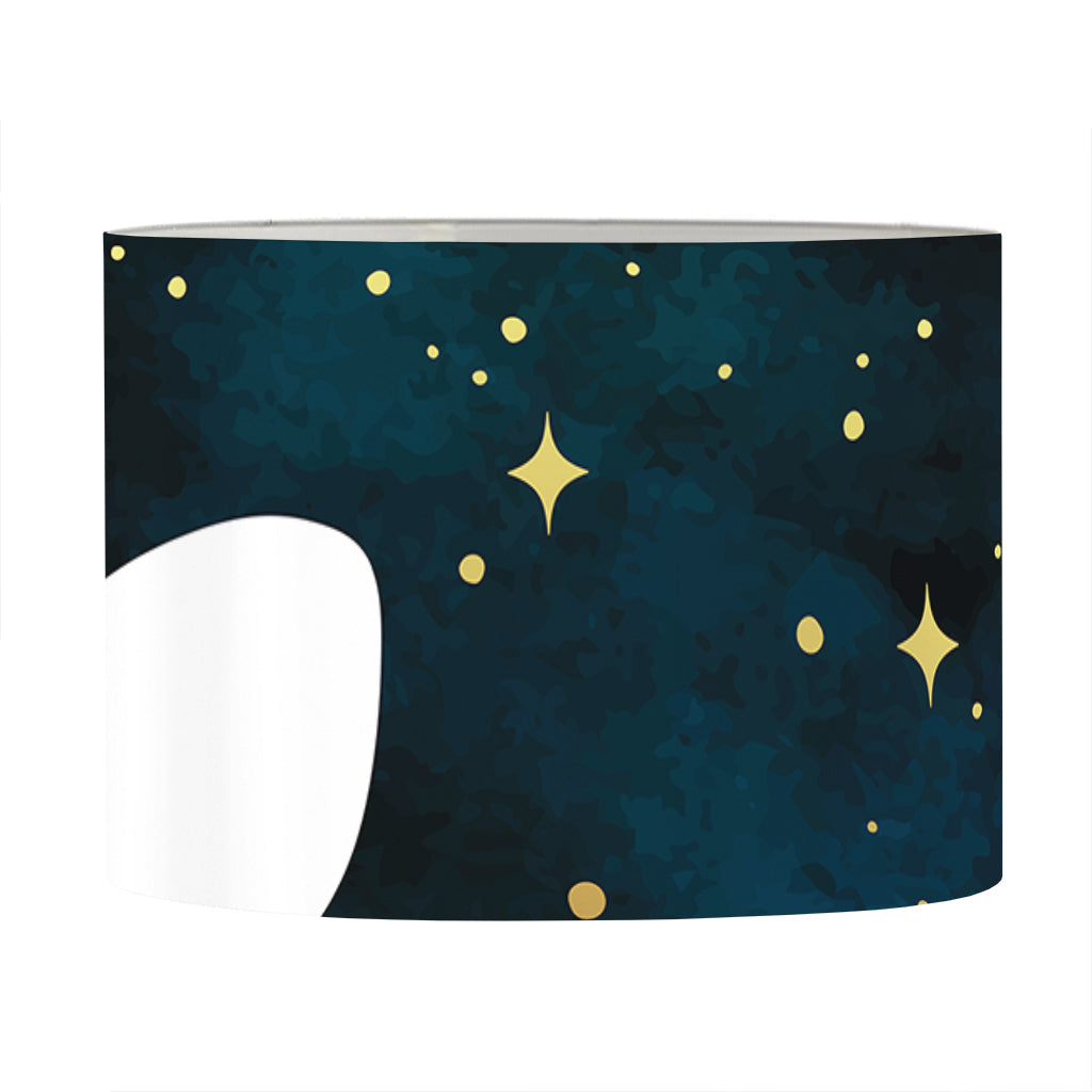 Moon And Stars Wolf Spirit Print Drum Lamp Shade