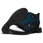Moon And Stars Wolf Spirit Print Flat Ankle Boots