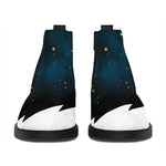 Moon And Stars Wolf Spirit Print Flat Ankle Boots