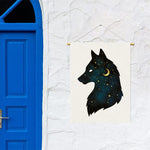 Moon And Stars Wolf Spirit Print Garden Flag