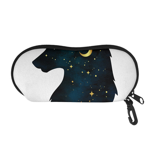 Moon And Stars Wolf Spirit Print Glasses Case