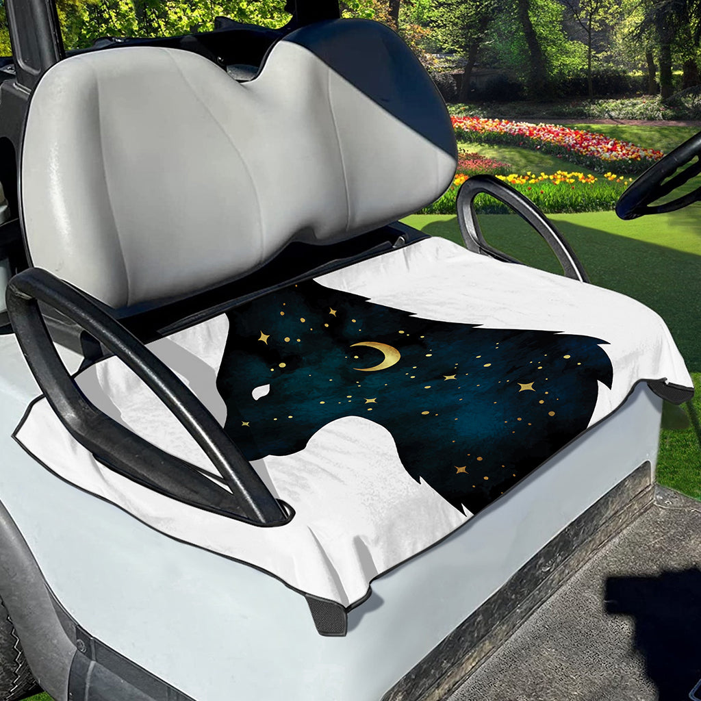Moon And Stars Wolf Spirit Print Golf Cart Seat Cover