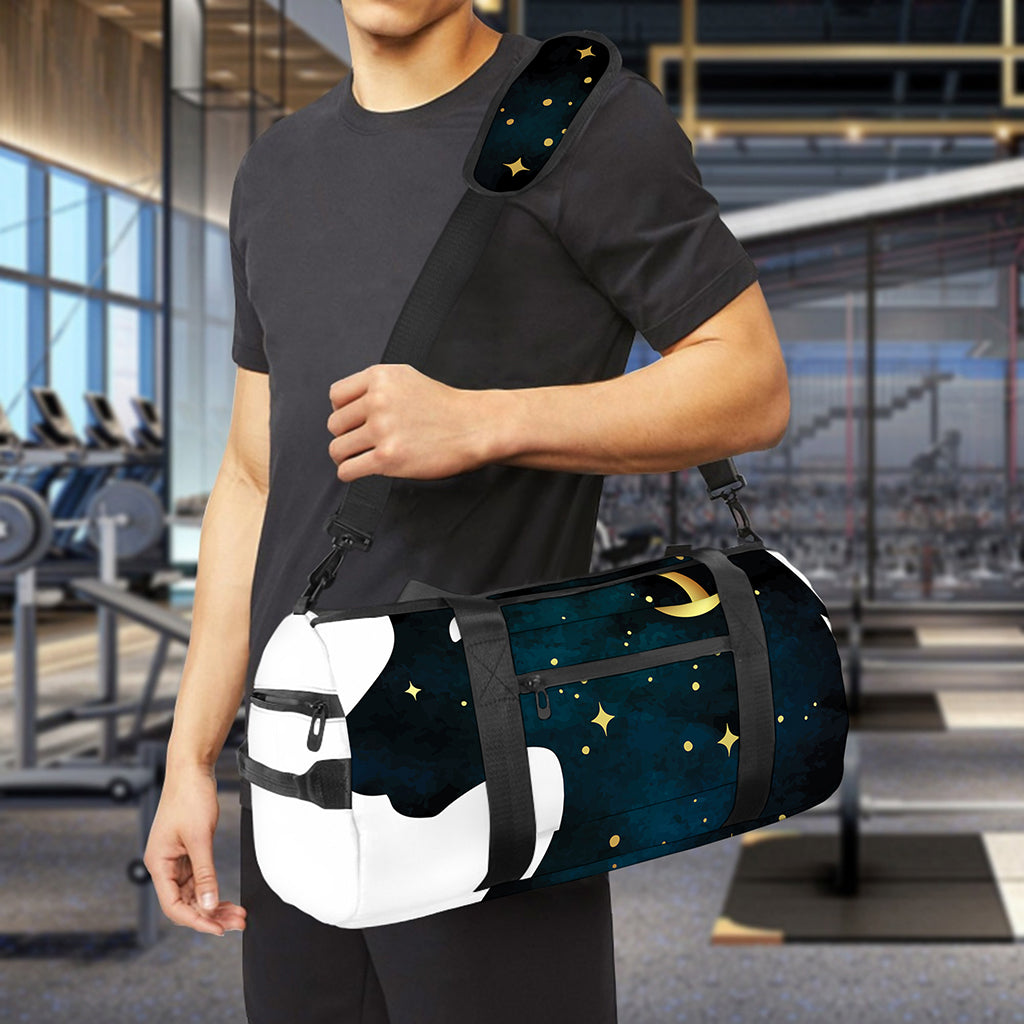 Moon And Stars Wolf Spirit Print Gym Bag