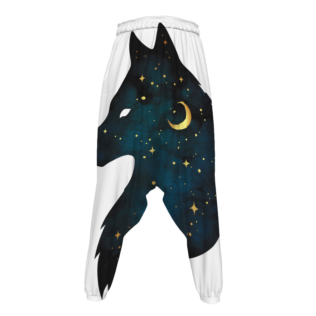 Moon And Stars Wolf Spirit Print Hammer Pants