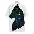 Moon And Stars Wolf Spirit Print Hawaiian Shirt