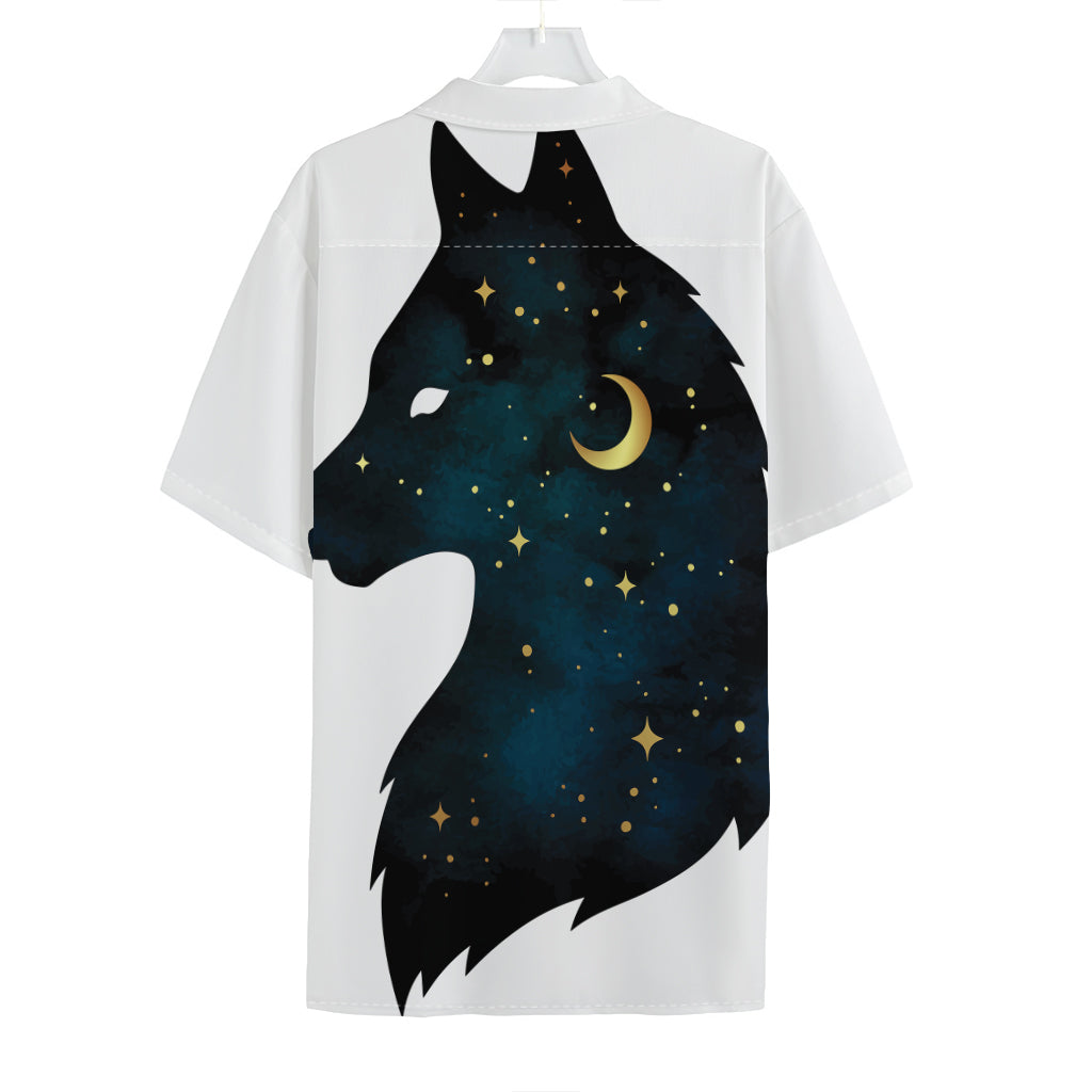 Moon And Stars Wolf Spirit Print Hawaiian Shirt