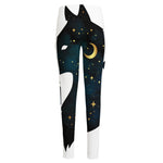 Moon And Stars Wolf Spirit Print High-Waisted Pocket Leggings
