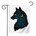 Moon And Stars Wolf Spirit Print House Flag