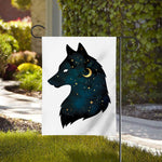Moon And Stars Wolf Spirit Print House Flag