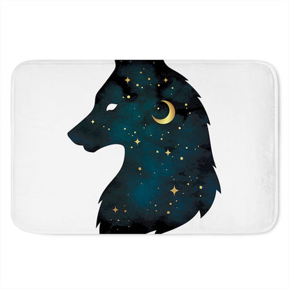 Moon And Stars Wolf Spirit Print Indoor Door Mat