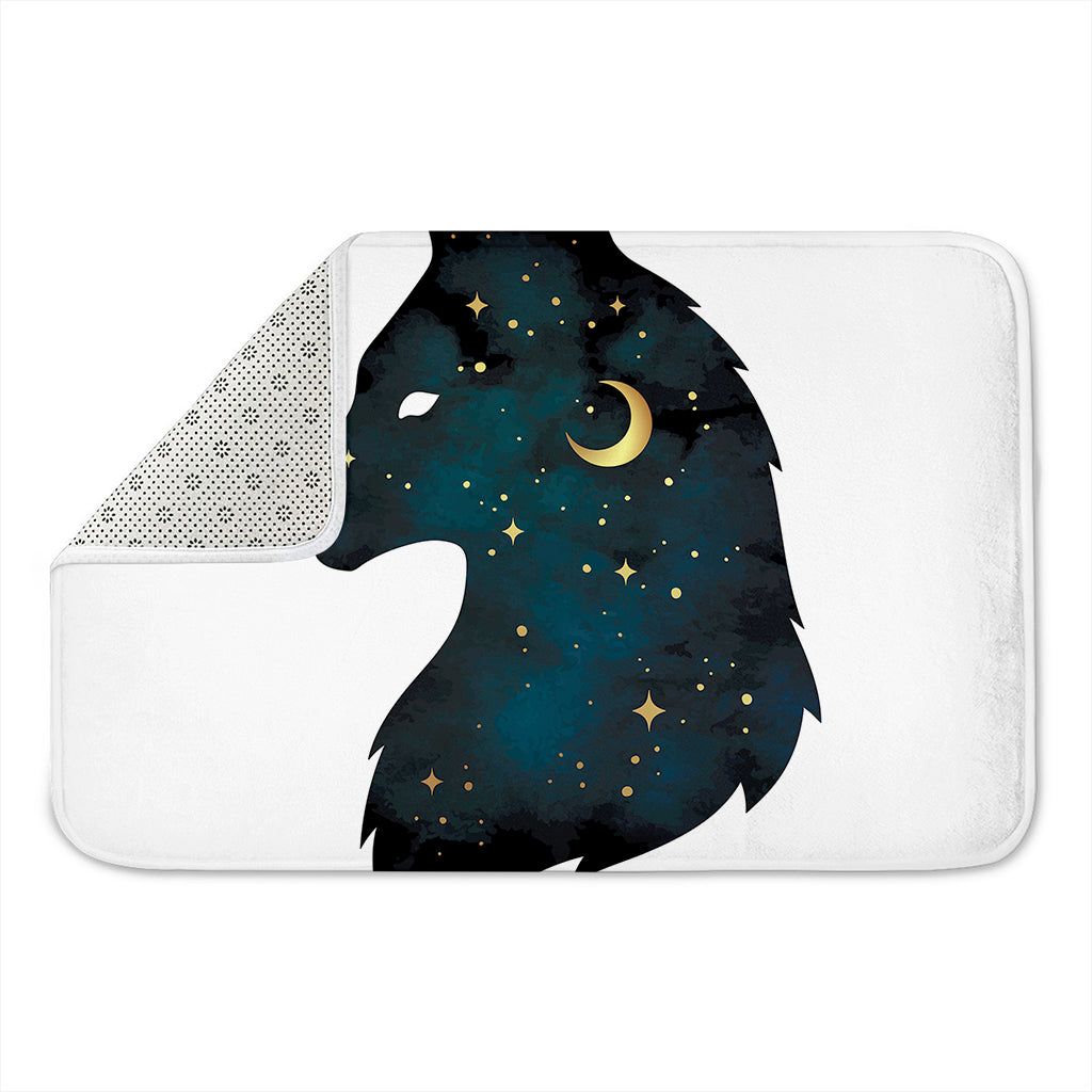 Moon And Stars Wolf Spirit Print Indoor Door Mat