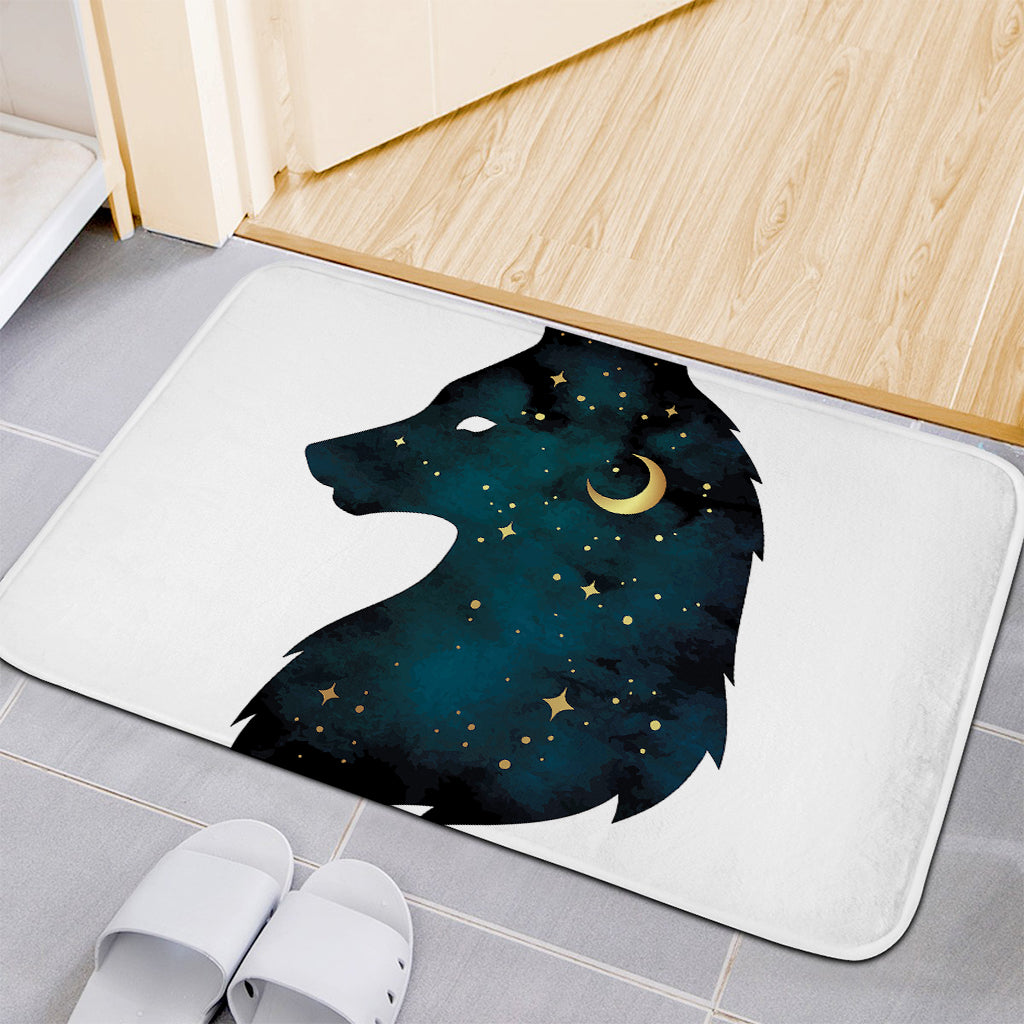 Moon And Stars Wolf Spirit Print Indoor Door Mat
