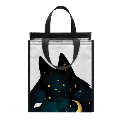 Moon And Stars Wolf Spirit Print Insulated Lunch Tote