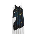 Moon And Stars Wolf Spirit Print Jersey Midi Cami Dress