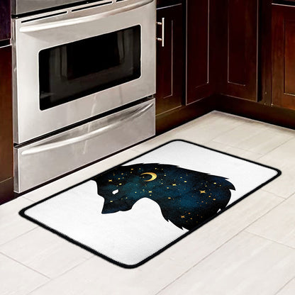 Moon And Stars Wolf Spirit Print Kitchen Mat