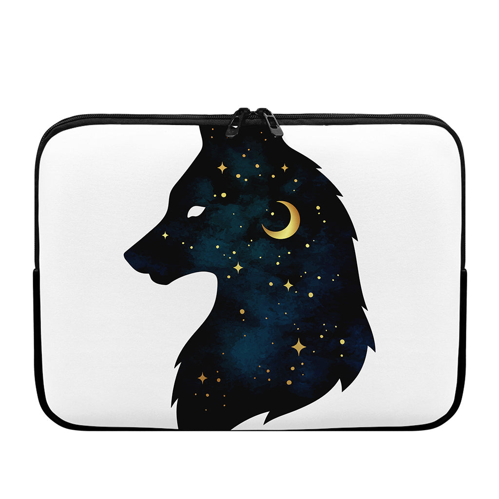 Moon And Stars Wolf Spirit Print Laptop Sleeve