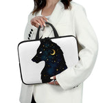 Moon And Stars Wolf Spirit Print Laptop Sleeve With Handle
