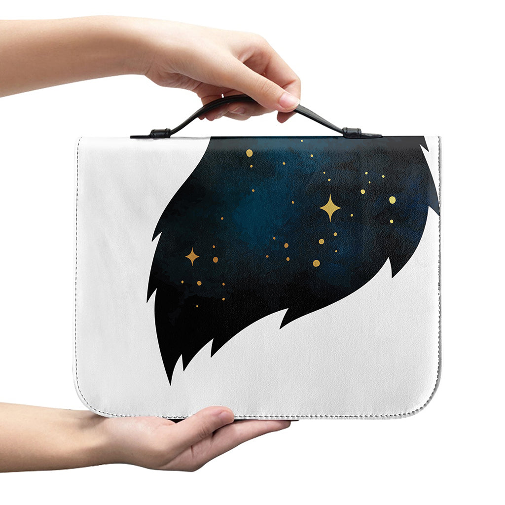 Moon And Stars Wolf Spirit Print Leather Bible Cover