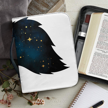 Moon And Stars Wolf Spirit Print Leather Bible Cover