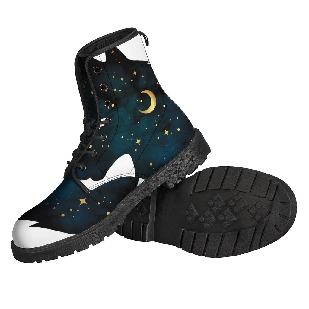 Moon And Stars Wolf Spirit Print Backpack
