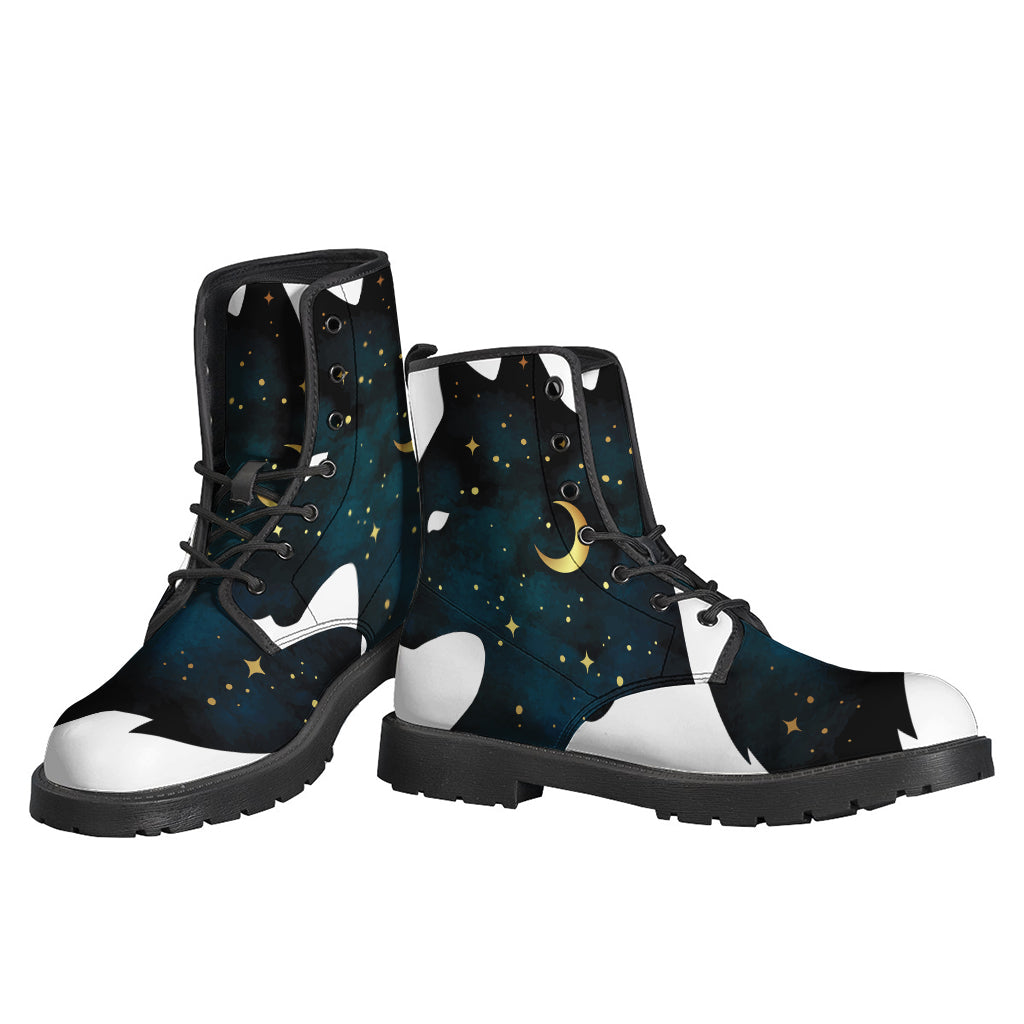 Moon And Stars Wolf Spirit Print Backpack