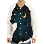 Moon And Stars Wolf Spirit Print Long Sleeve Baseball Jersey
