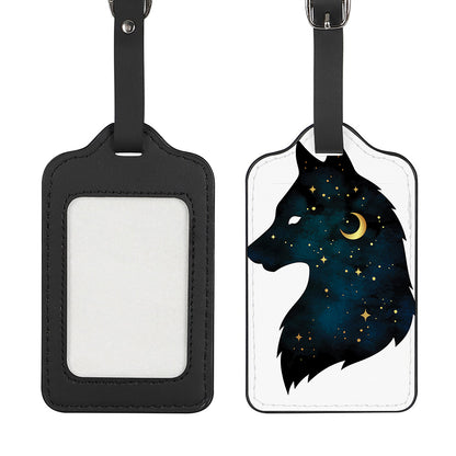 Moon And Stars Wolf Spirit Print Luggage Tag