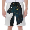 Moon And Stars Wolf Spirit Print Men's Beach Shorts
