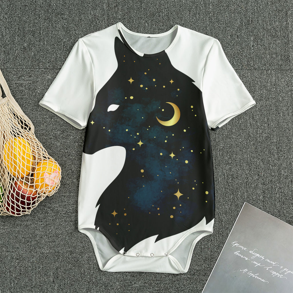 Moon And Stars Wolf Spirit Print Men's Bodysuit