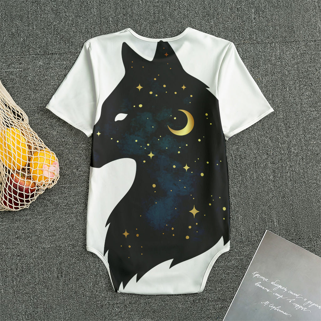Moon And Stars Wolf Spirit Print Men's Bodysuit