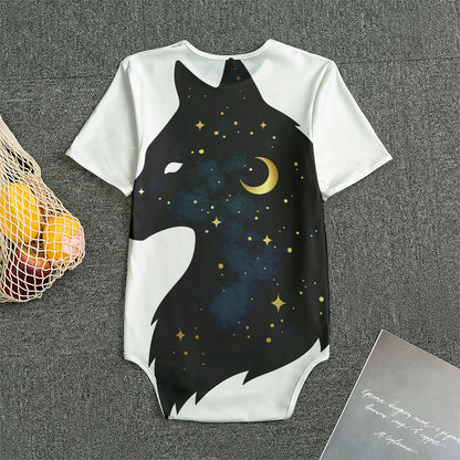 Moon And Stars Wolf Spirit Print Men's Bodysuit