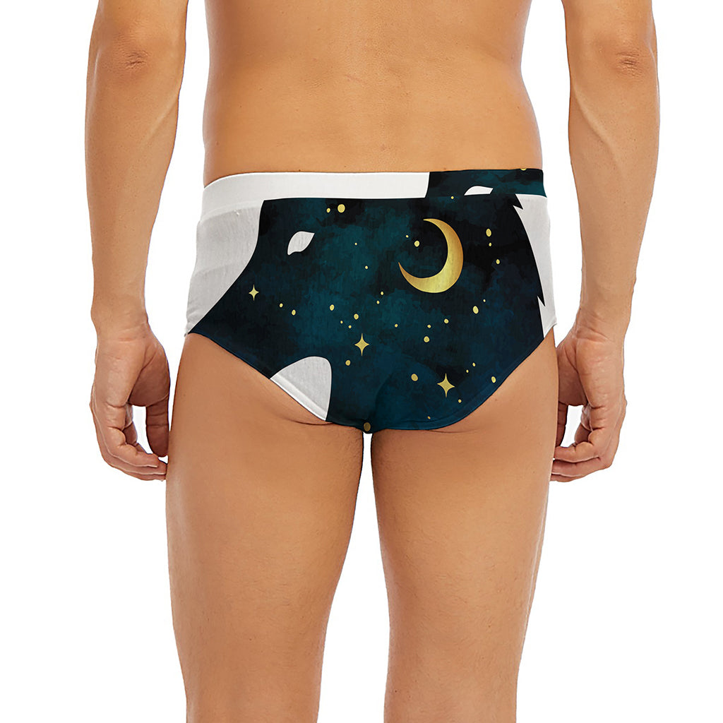 Moon And Stars Wolf Spirit Print Men's Briefs