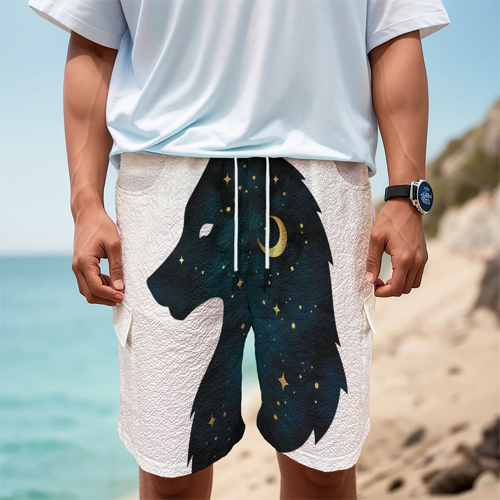 Moon And Stars Wolf Spirit Print Men's Cargo Shorts