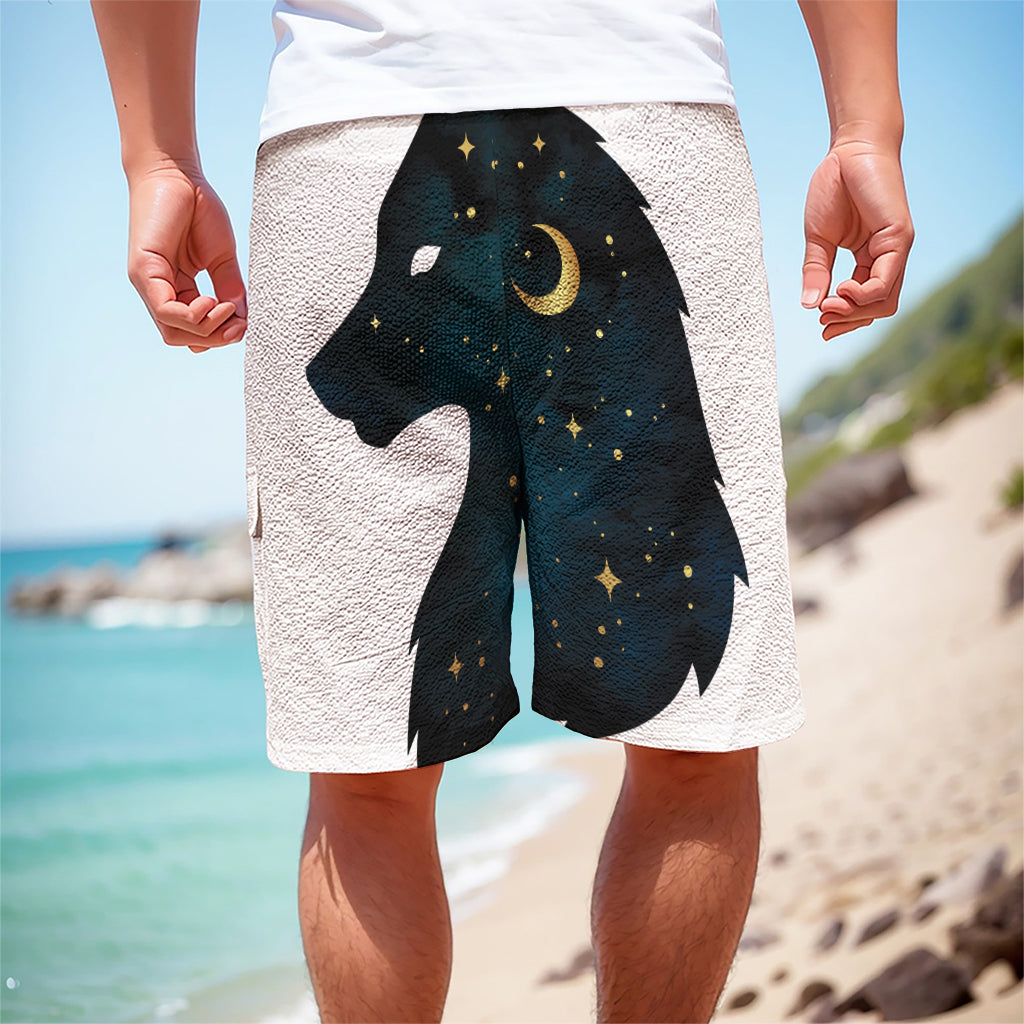 Moon And Stars Wolf Spirit Print Men's Cargo Shorts