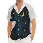 Moon And Stars Wolf Spirit Print Men's Deep V-Neck Shirt