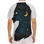 Moon And Stars Wolf Spirit Print Men's Deep V-Neck Shirt