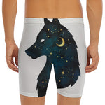 Moon And Stars Wolf Spirit Print Men's Long Boxer Briefs