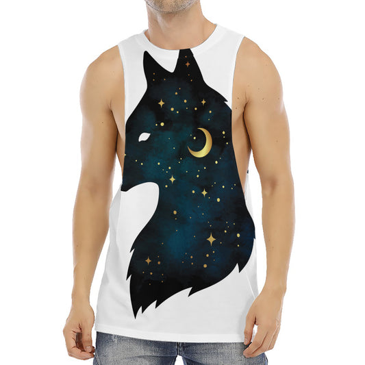 Moon And Stars Wolf Spirit Print Men's Muscle Tank Top