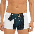 Moon And Stars Wolf Spirit Print Men's Short Boxer Briefs