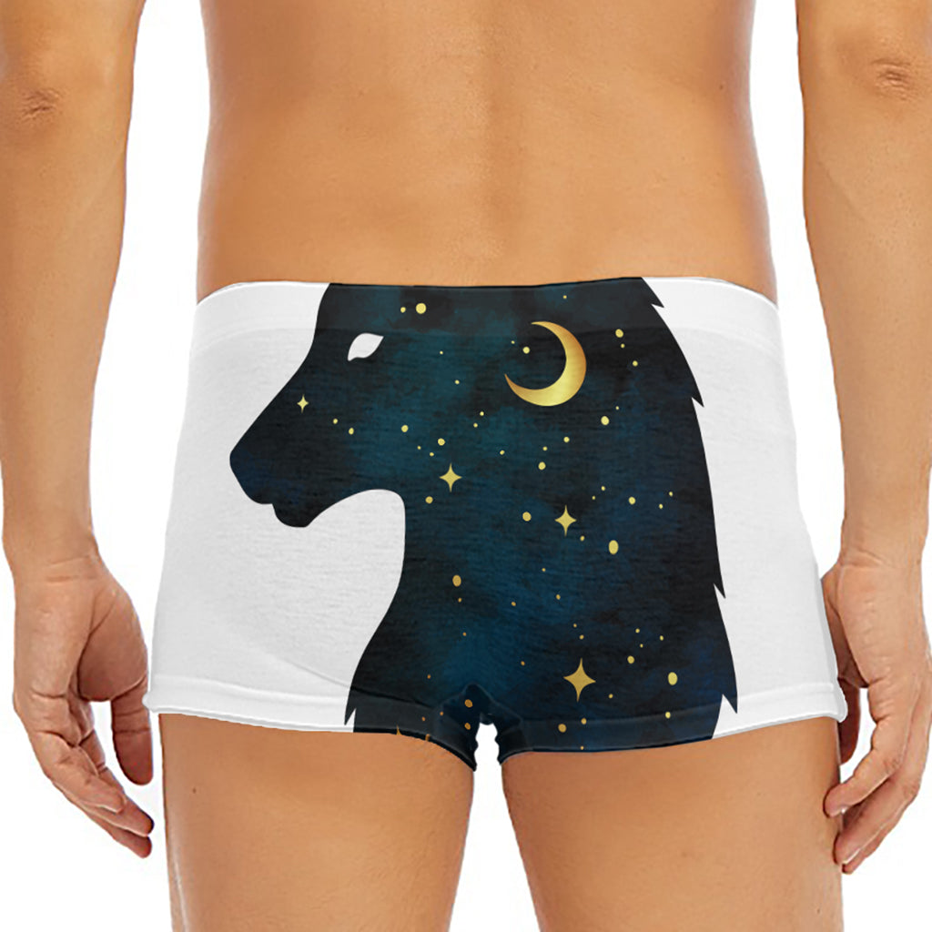 Moon And Stars Wolf Spirit Print Men's Short Boxer Briefs