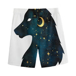 Moon And Stars Wolf Spirit Print Men's Sports Shorts