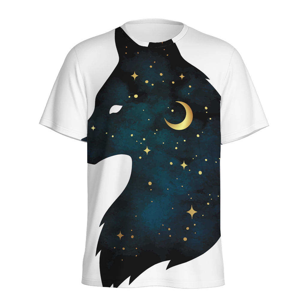 Moon And Stars Wolf Spirit Print Men's Sports T-Shirt
