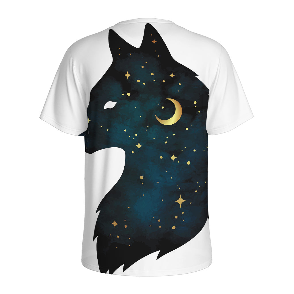 Moon And Stars Wolf Spirit Print Men's Sports T-Shirt